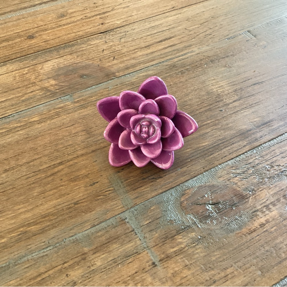Nora Fleming Purple Ceramic Succulent flower